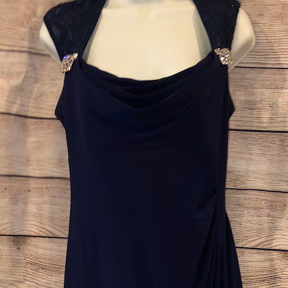 Navy colored formal gown